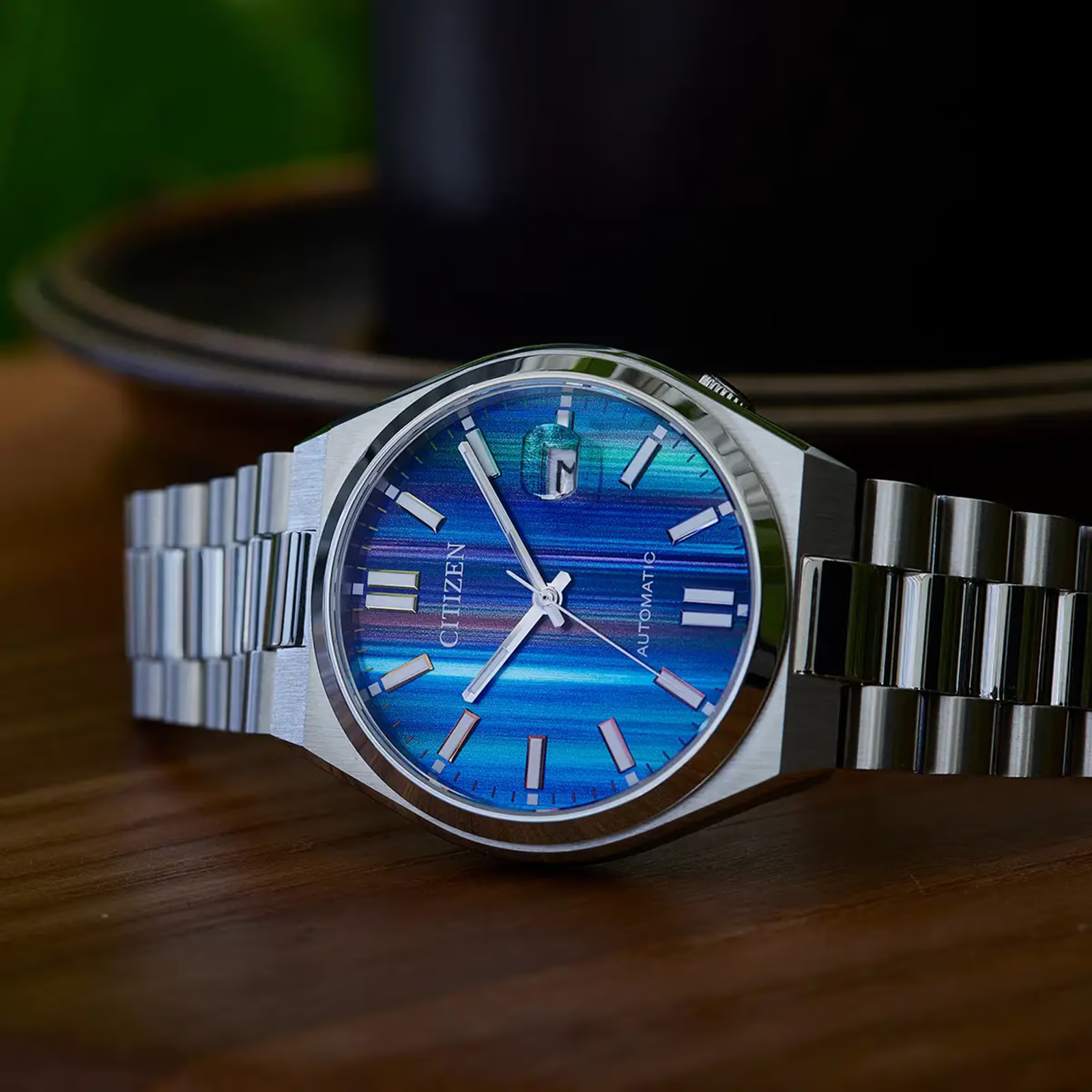 萬年鐘錶 - Citizen 星辰錶 TSUYOSA 彩色系列復古自動上鍊機械男錶 NJ0151-53W 錶徑40MM