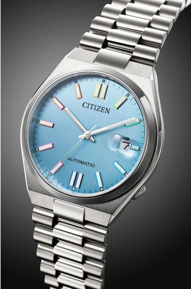 萬年鐘錶 - Citizen 星辰錶  TSUYOSA 系列 淺藍色錶盤自動上鍊機械男錶 NJ0151-53L  錶徑40MM