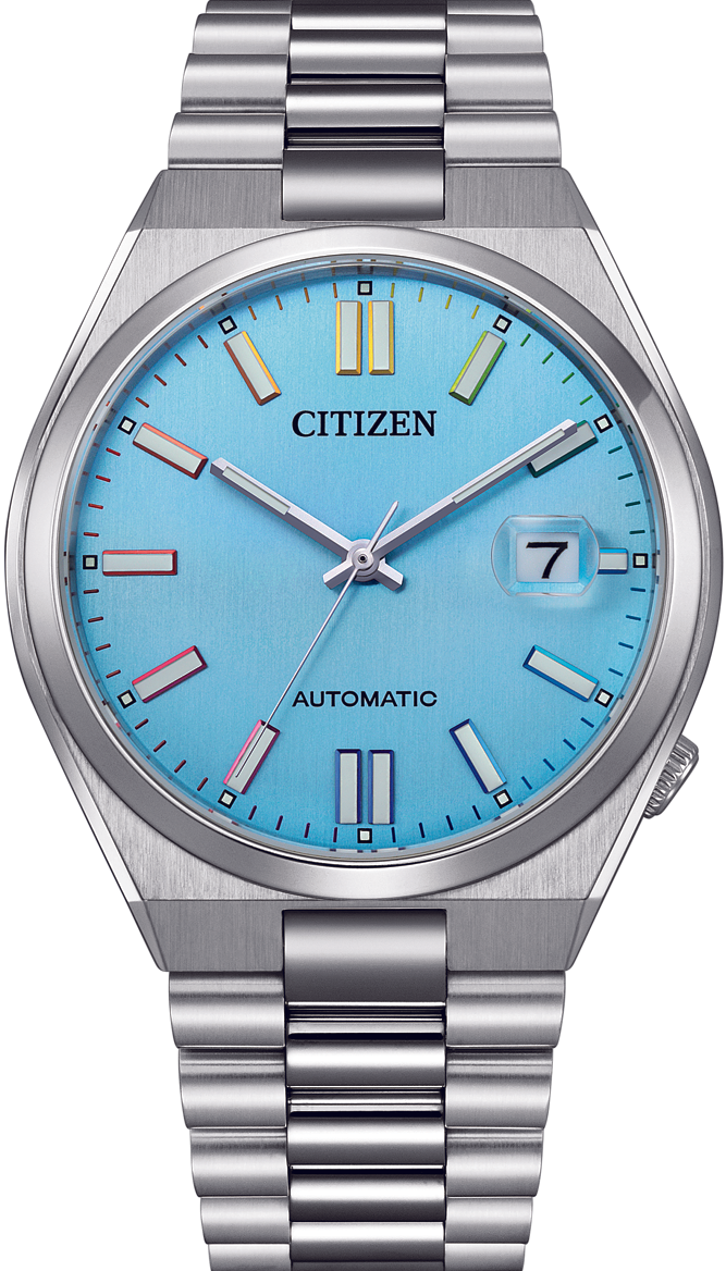 萬年鐘錶 - Citizen 星辰錶  TSUYOSA 系列 淺藍色錶盤自動上鍊機械男錶 NJ0151-53L  錶徑40MM