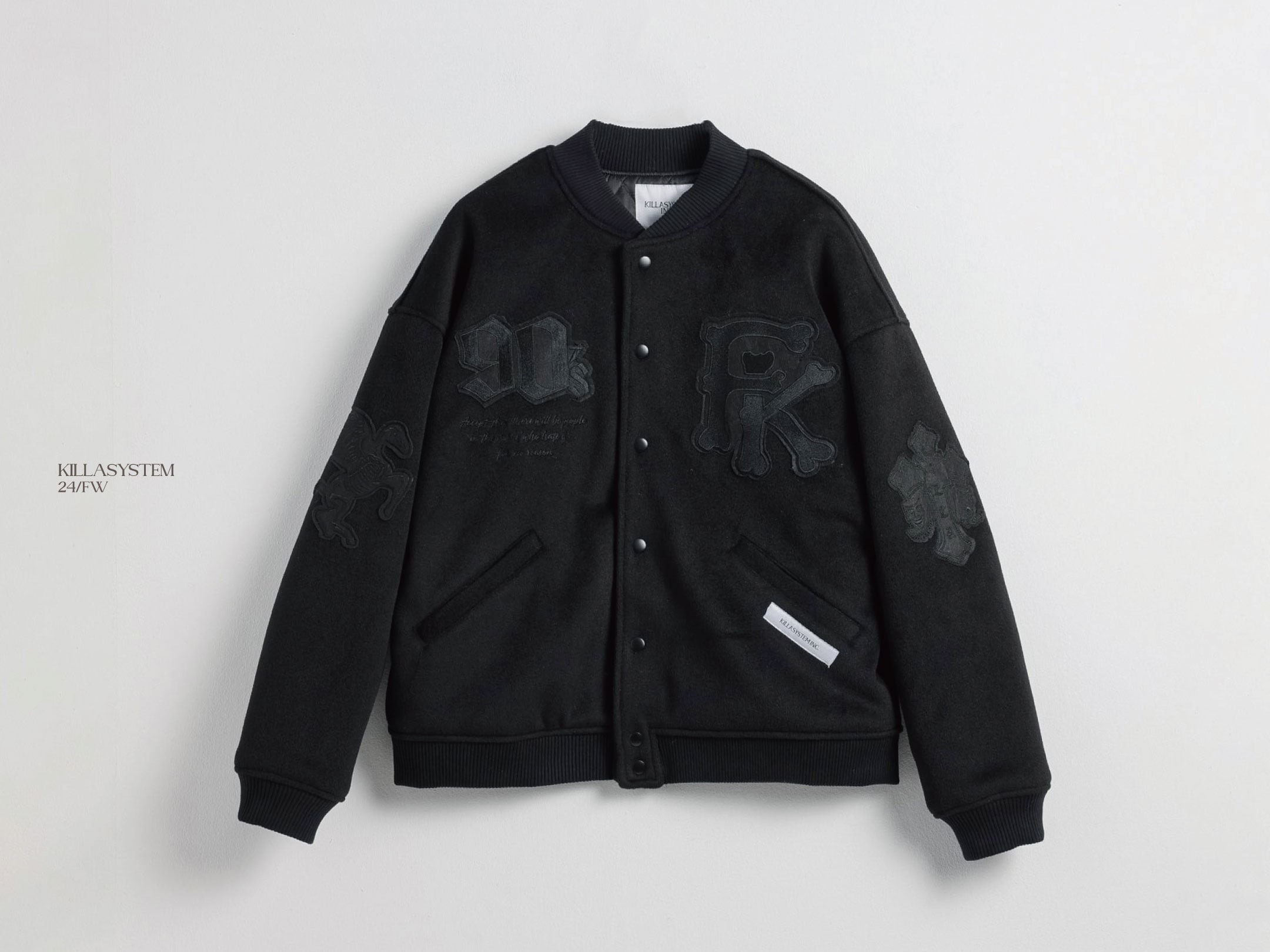 KILLASYSTEM 24F/W DEVIL CHIEF VARSITY JACKET 全毛料 棒球外套