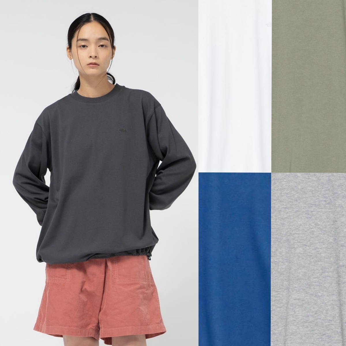 預購┃日本 TNF 紫標 Field Long Sleeve Tee 抽繩 長袖