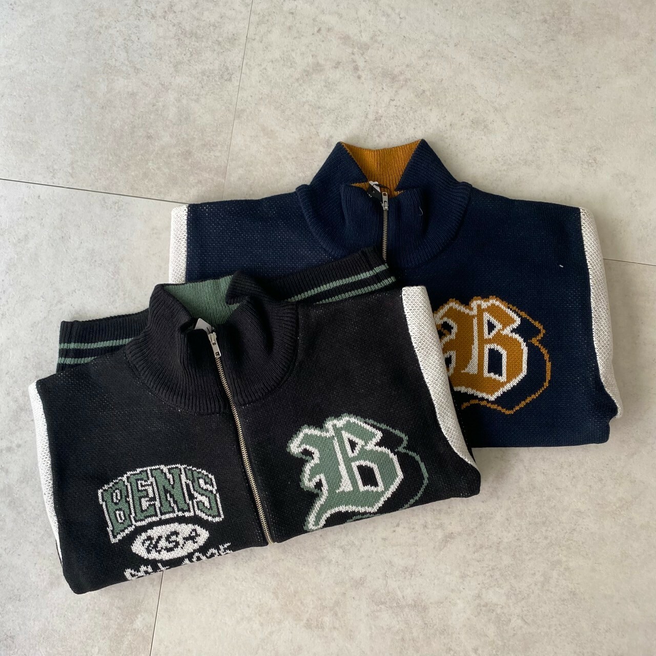 Ben davis supporters knit jacket街頭拼  logo立領針織夾克 24780069