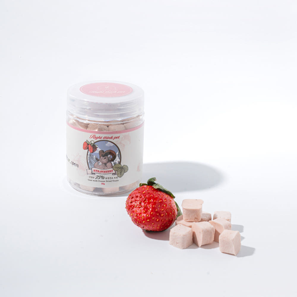 【RIGHT THINK PET】 韓國新鮮山羊奶凍乾(草莓) 30g