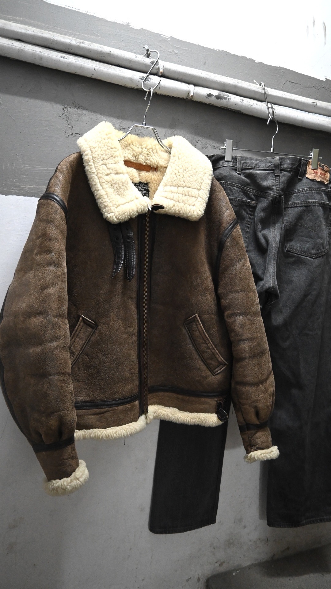 Late 90s AVIREX B-3 Mouton Jacket