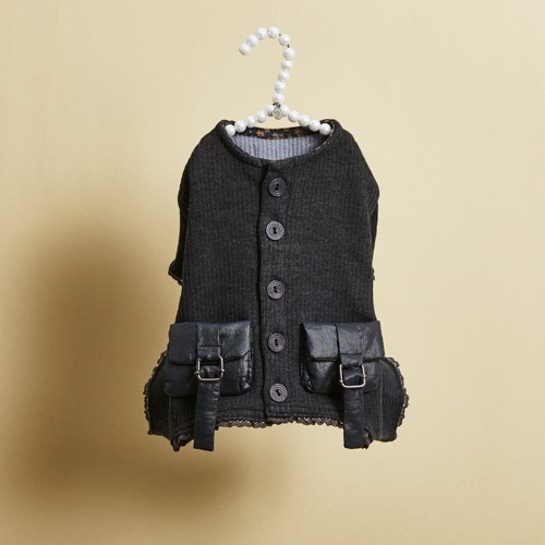 Louisdog 碳黑造型口袋連身褲