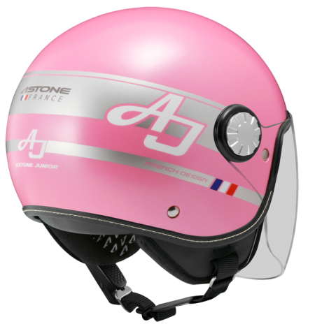 ASTONE AJ 平光粉 AW15銀 彩繪 3/4帽款