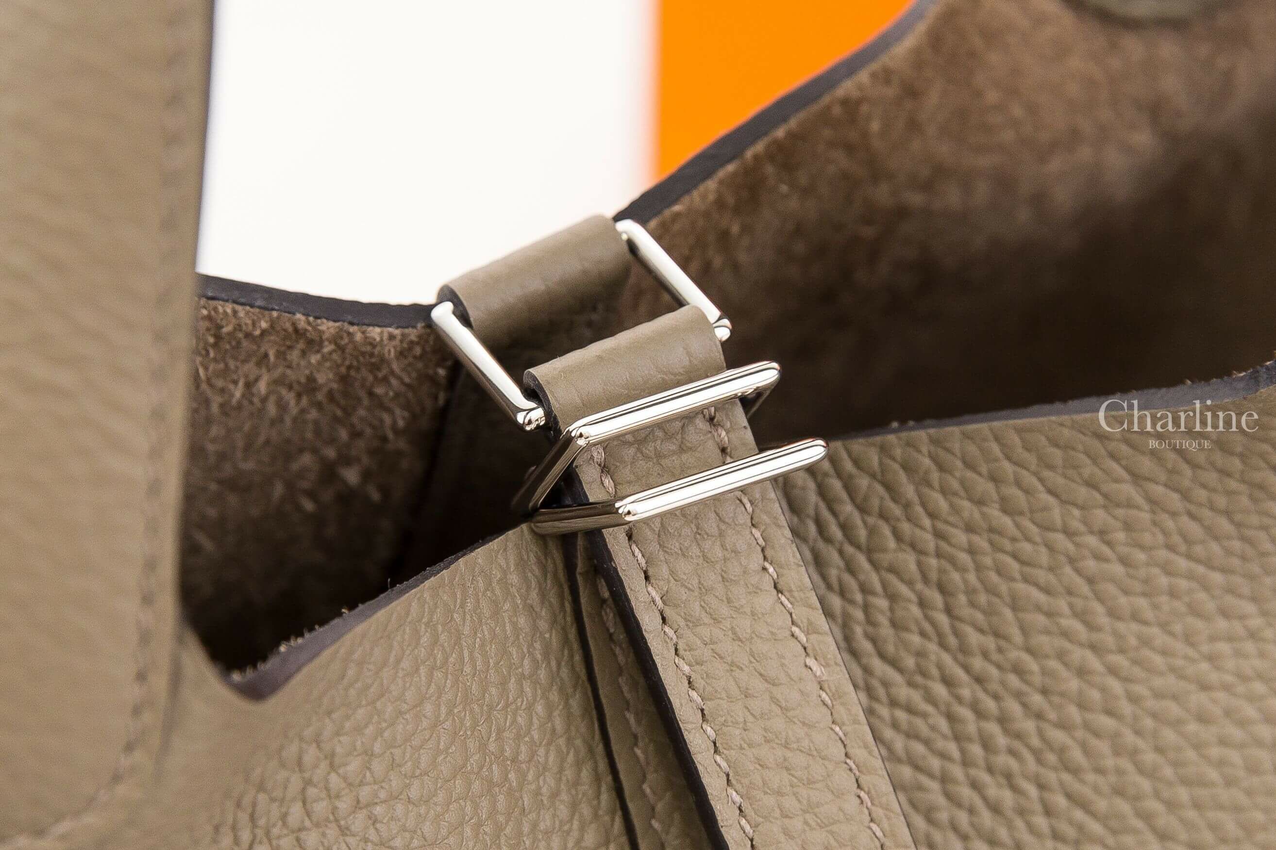 Hermès Picotin Lock 18cm M1 Origan Taurillon Maurice 牛至色銀釦小型提把水桶包