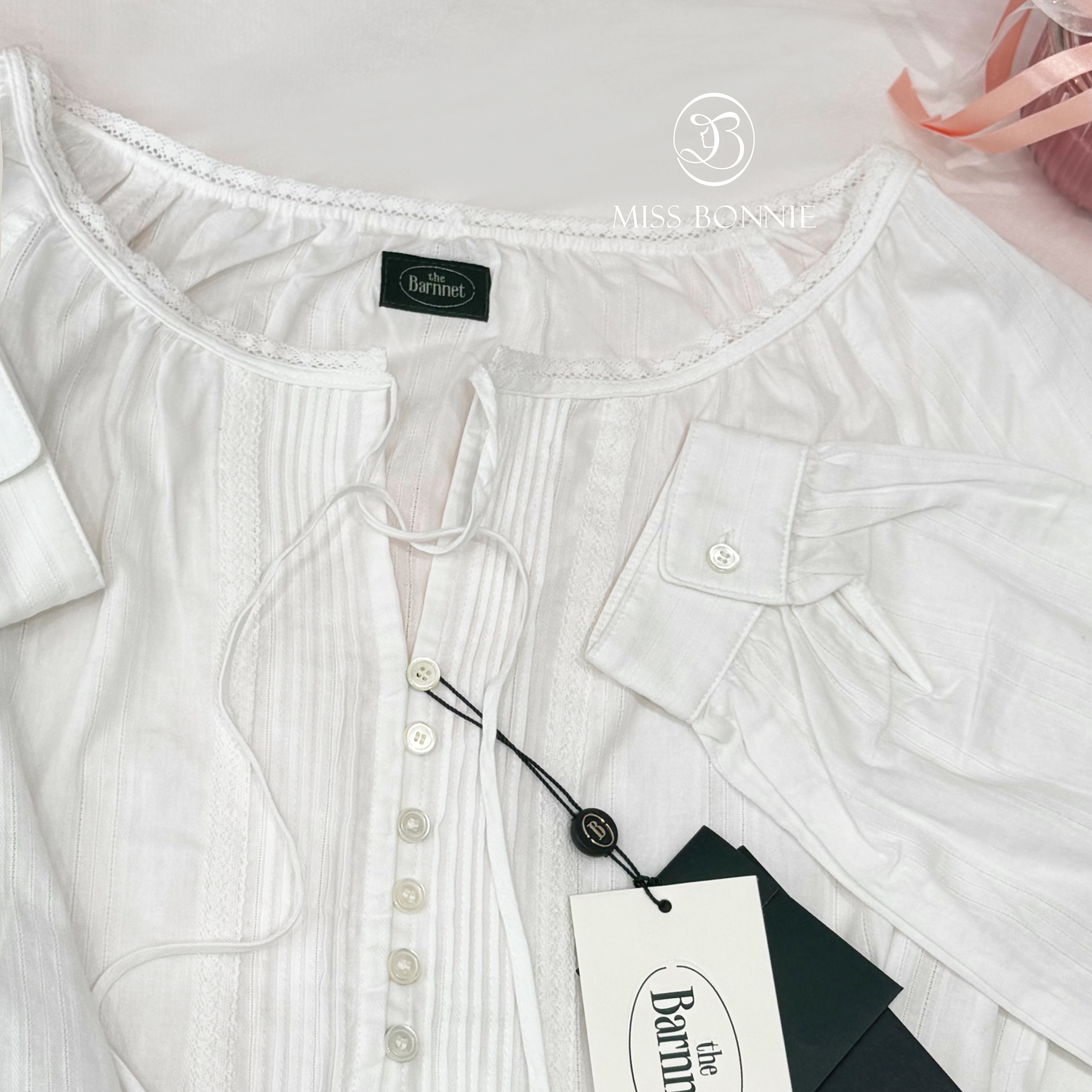 The Barnnet收腰短版排扣襯衫