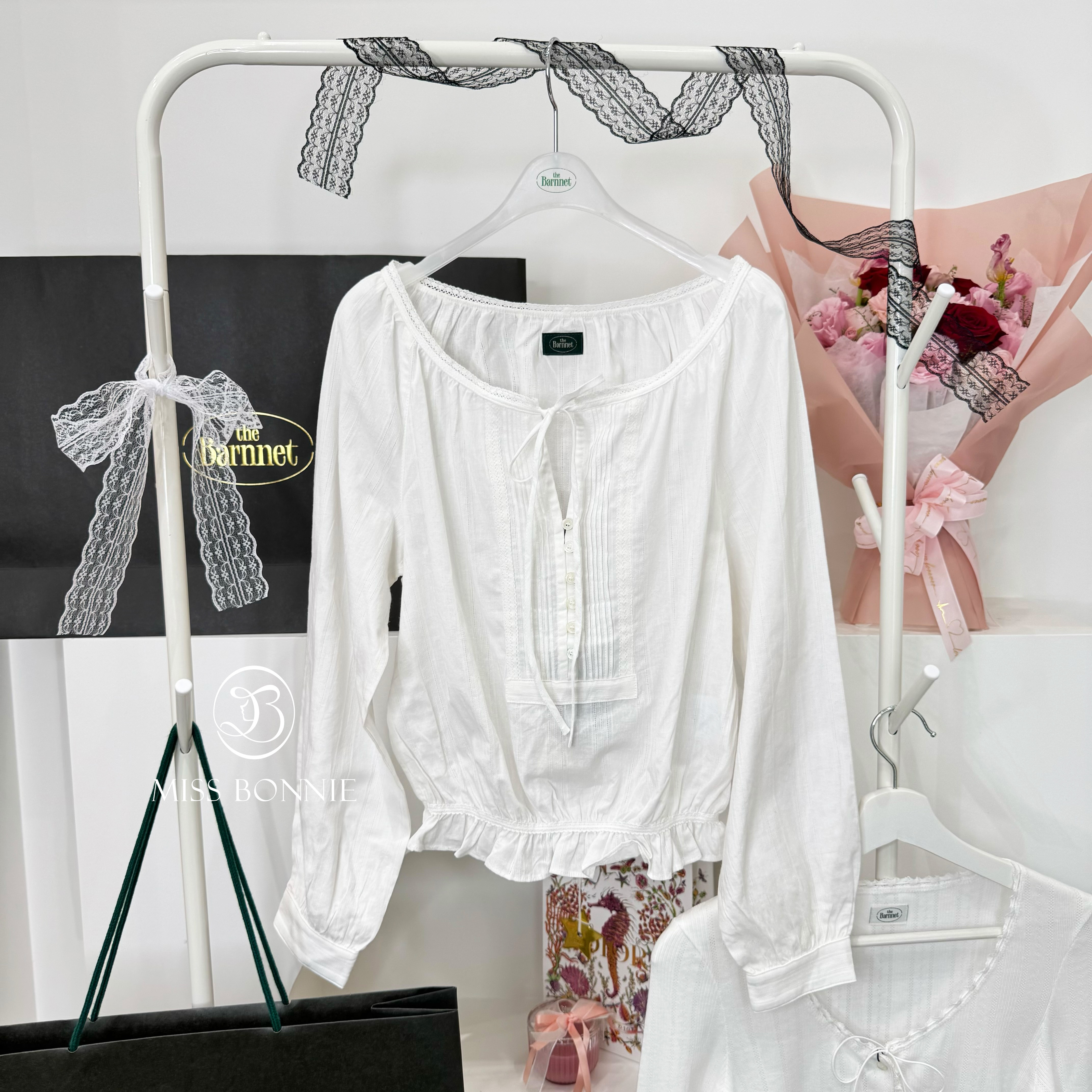 The Barnnet收腰短版排扣襯衫