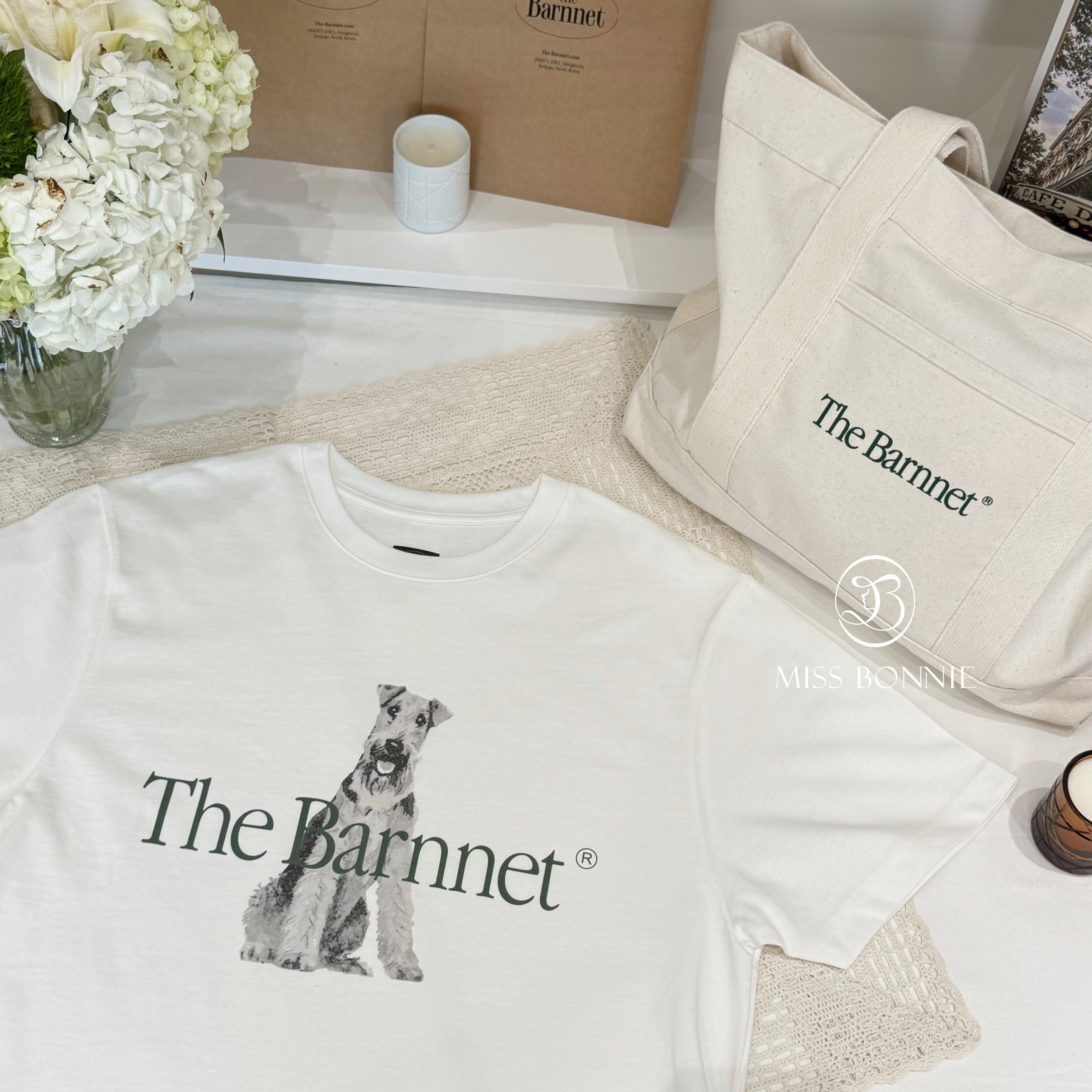The Barnnet Casuel-狗狗正面短袖T恤(白色/WHITE)