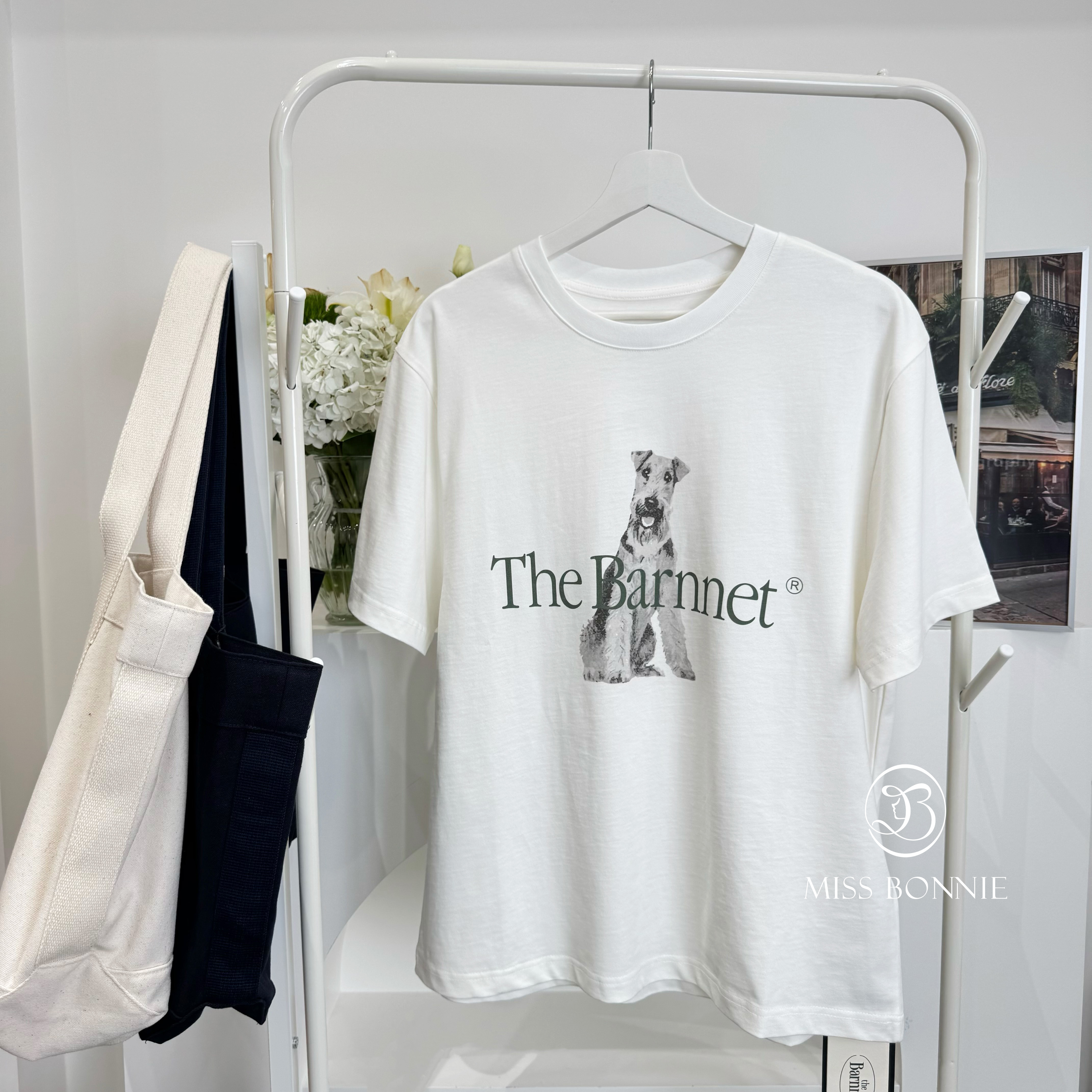 The Barnnet Casuel-狗狗正面短袖T恤(白色/WHITE)