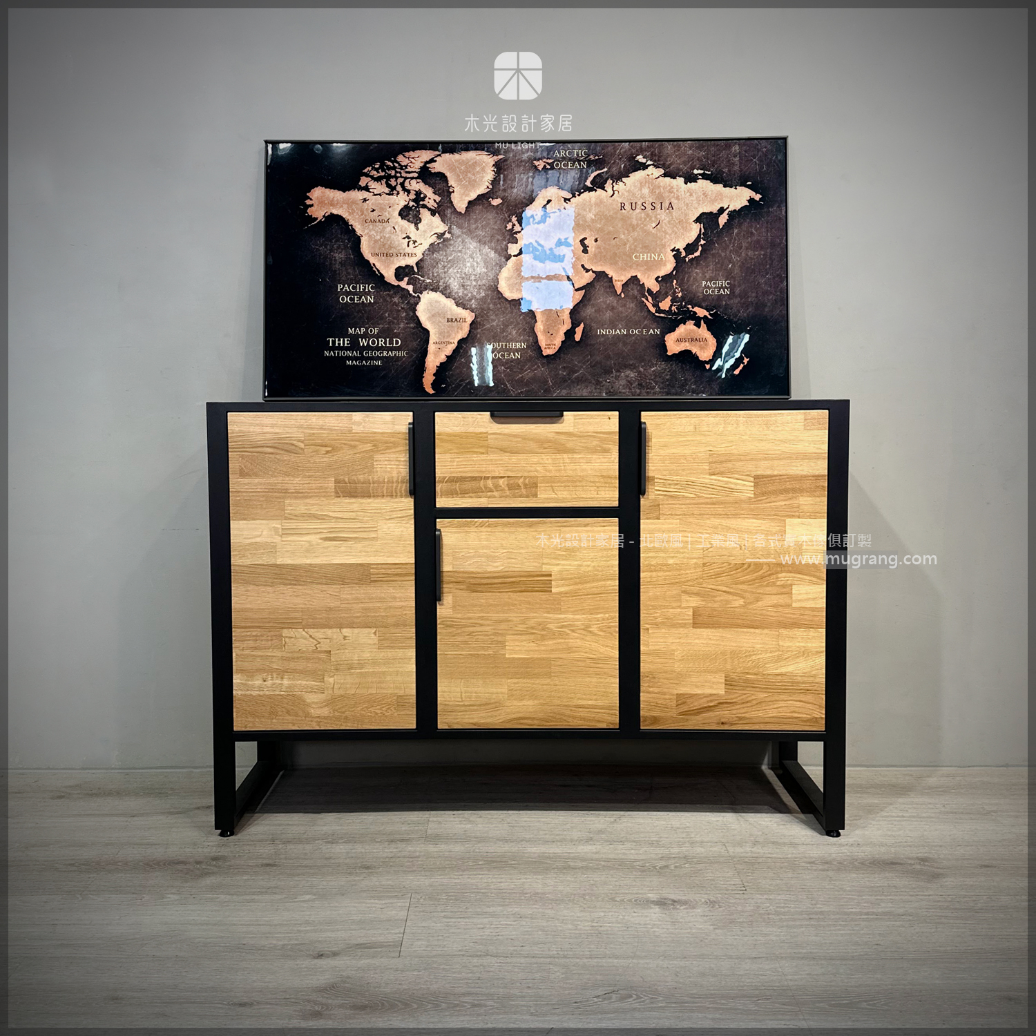 台灣製- Elvis-白橡實木鐵製開門收納櫃|可訂製