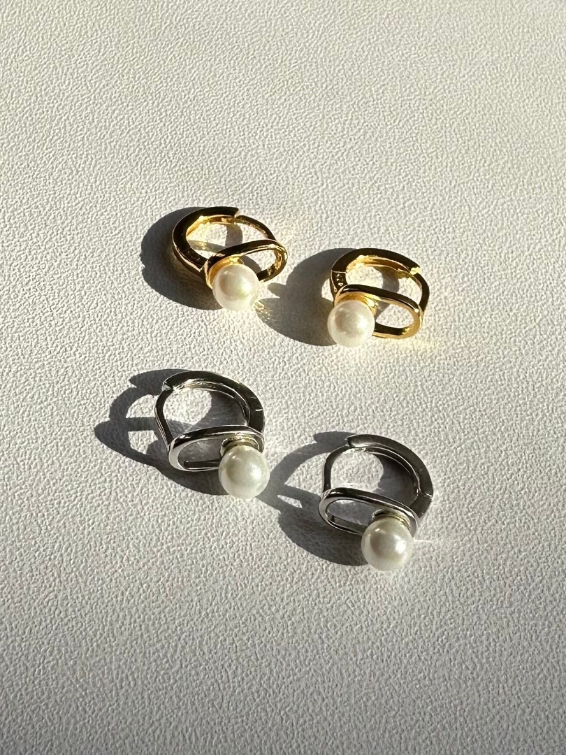 S925 oval pearl pierce
