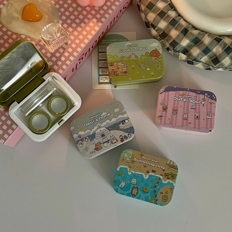 INS Cute Cartoon Minimalist Contact Lens Case
