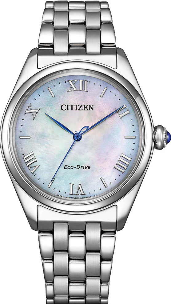 萬年鐘錶 - Citizen 星辰錶  L系列  白蝶貝錶盤光動能女錶  EM1140-80D 錶徑 33MM