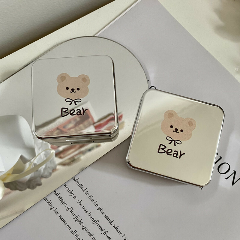 INS Electroplated Bear Korean-Style Minimalist Contact Lens Case