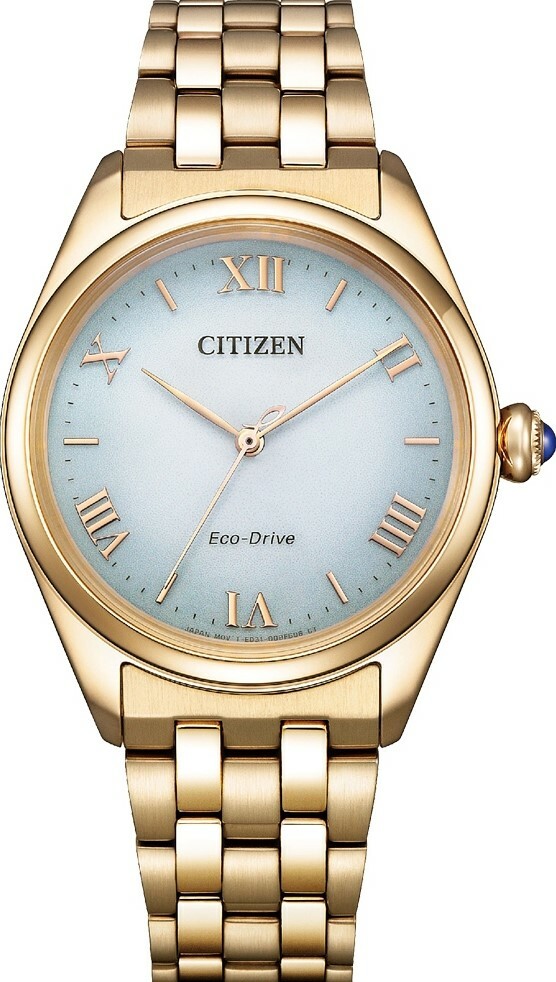 萬年鐘錶 - Citizen 星辰錶  L系列  珍珠貝錶盤光動能女錶  EM1143-81X 錶徑 33MM