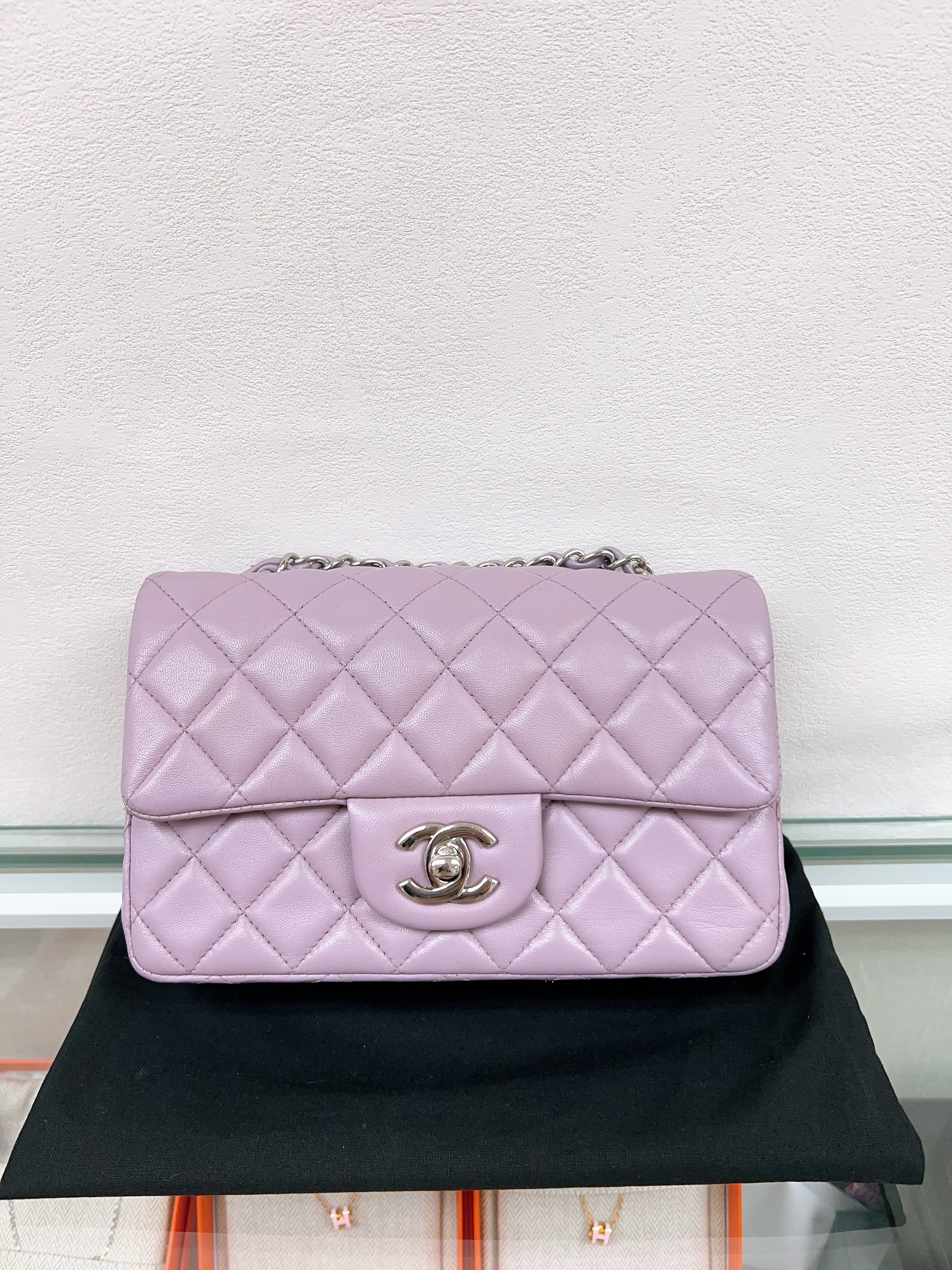 Chanel cf 20 classic flap mini cf 20cm (purple lambskin)