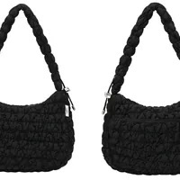 [S] ANOETIC HALF MOON CLOUD BAG,BLACK, SAN63 (SAN63)