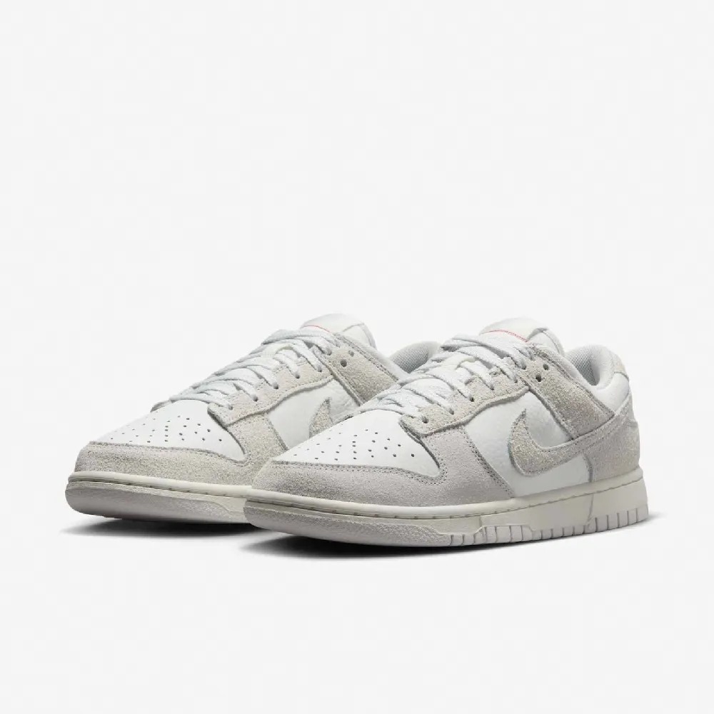 女鞋 NIKE DUNK LOW 'Summit White' 白灰 荔枝皮 麂皮 復古 運動 休閒鞋【HJ5777-100】