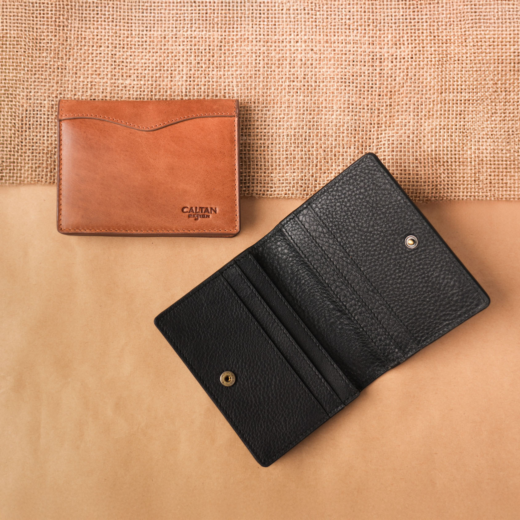 歐式縫線卡片零錢包-兩色(1807)