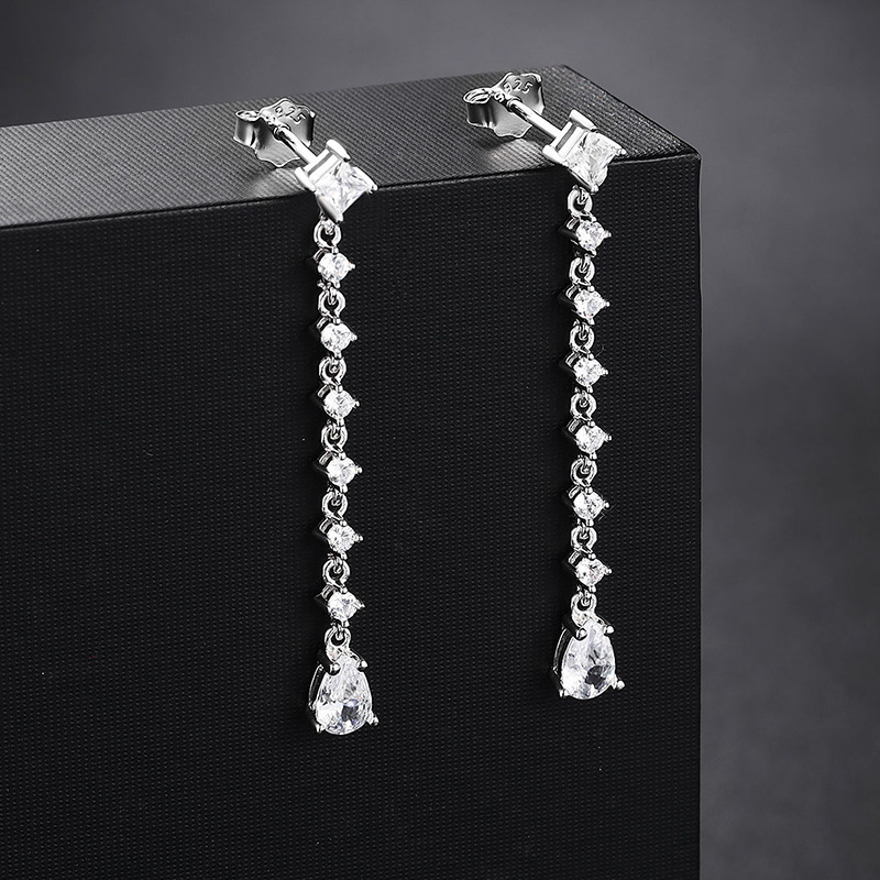 莫桑鑽多形長款耳環    E2.6C041