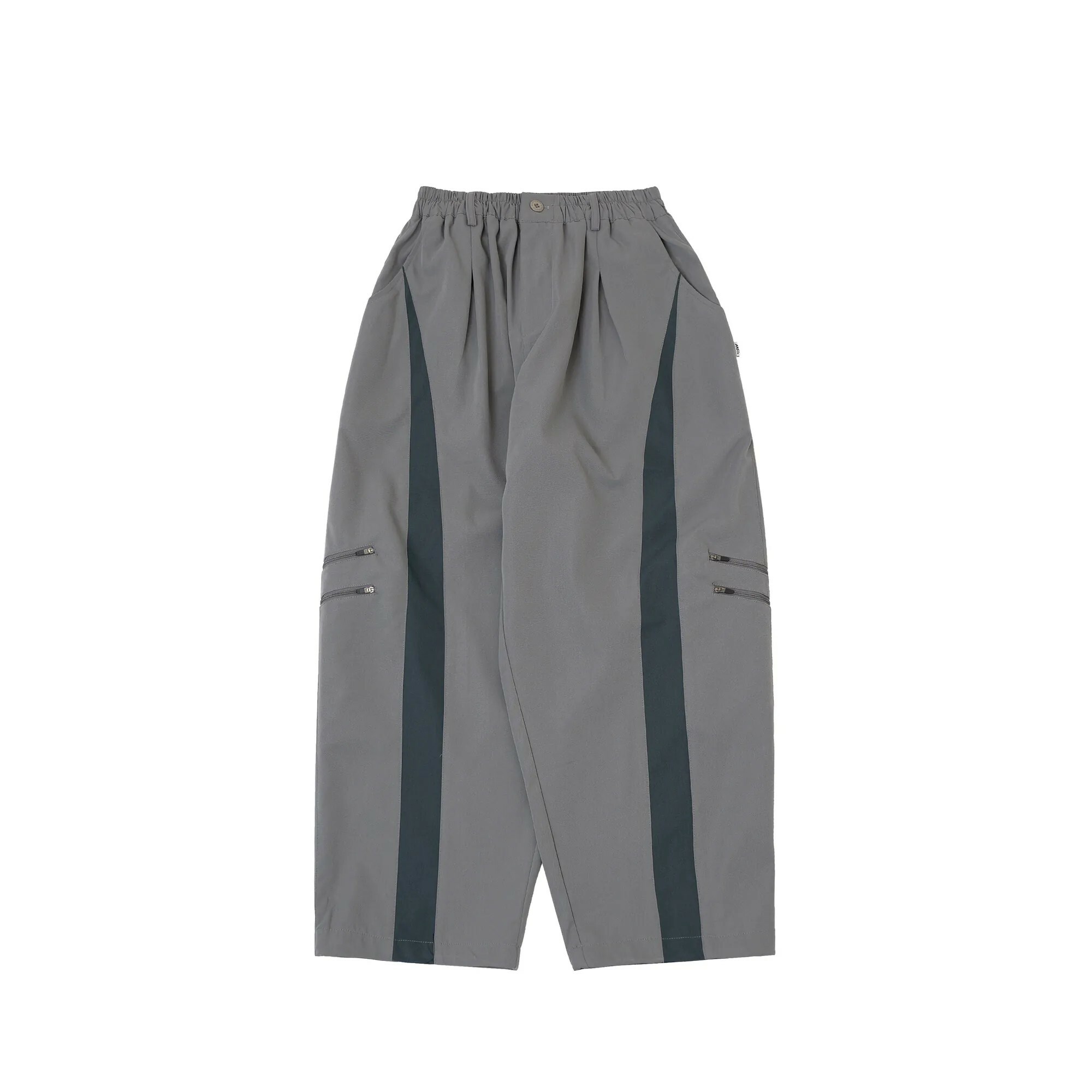 "現貨"ANST 十袋 拉鍊撞色寬褲/兩色 ST.50