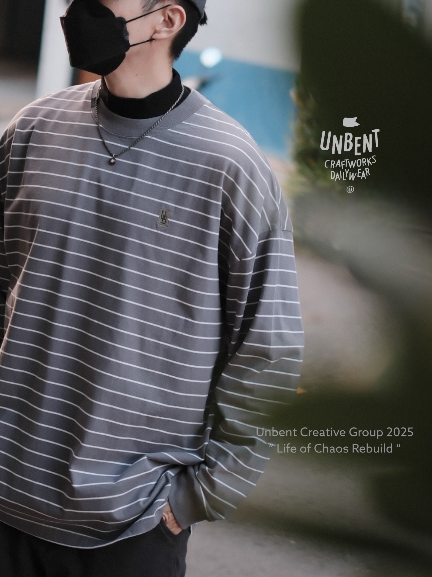 🚩Unbent 夾標 日系復古 條紋 L/S TEE