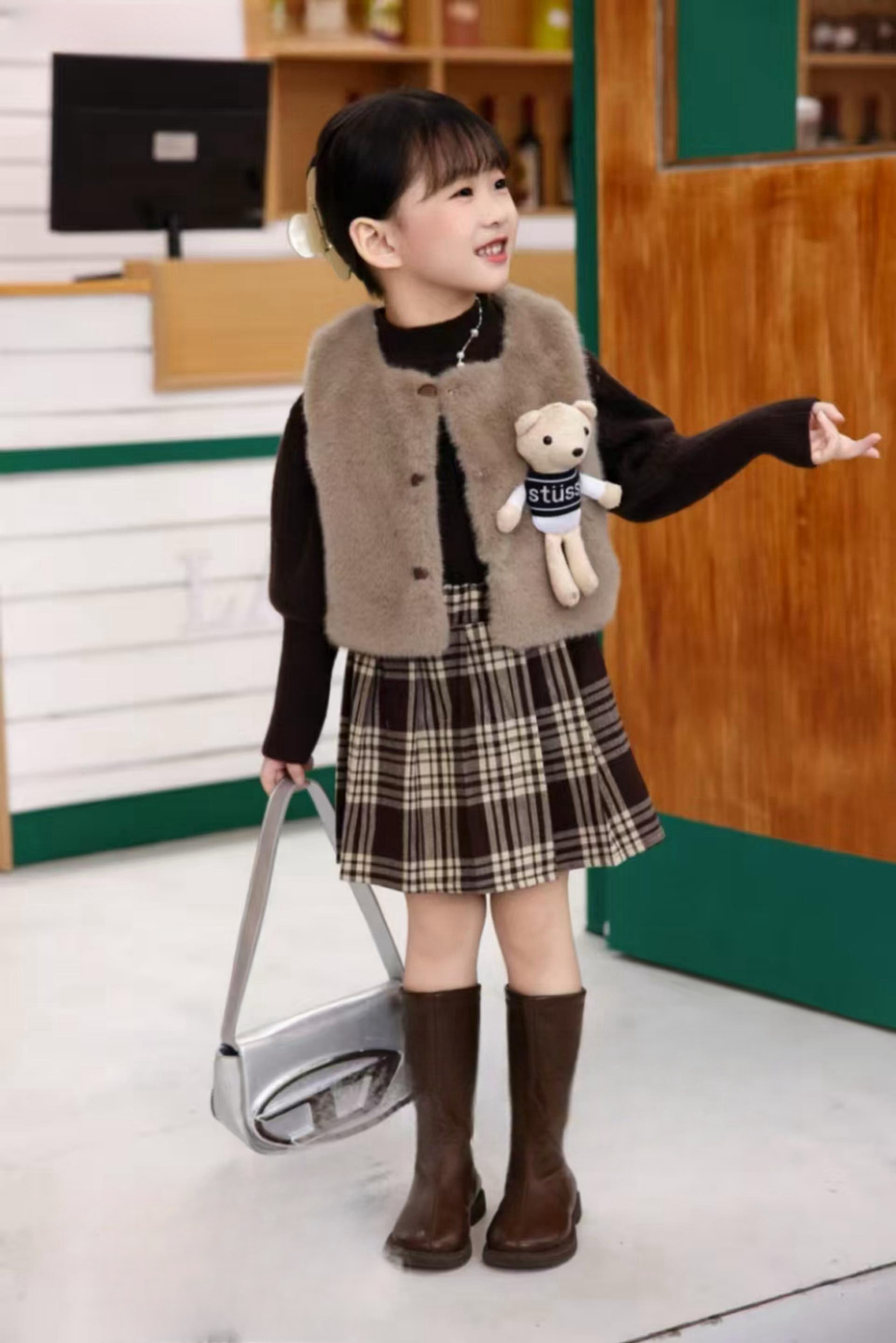 三件套立體小熊裙