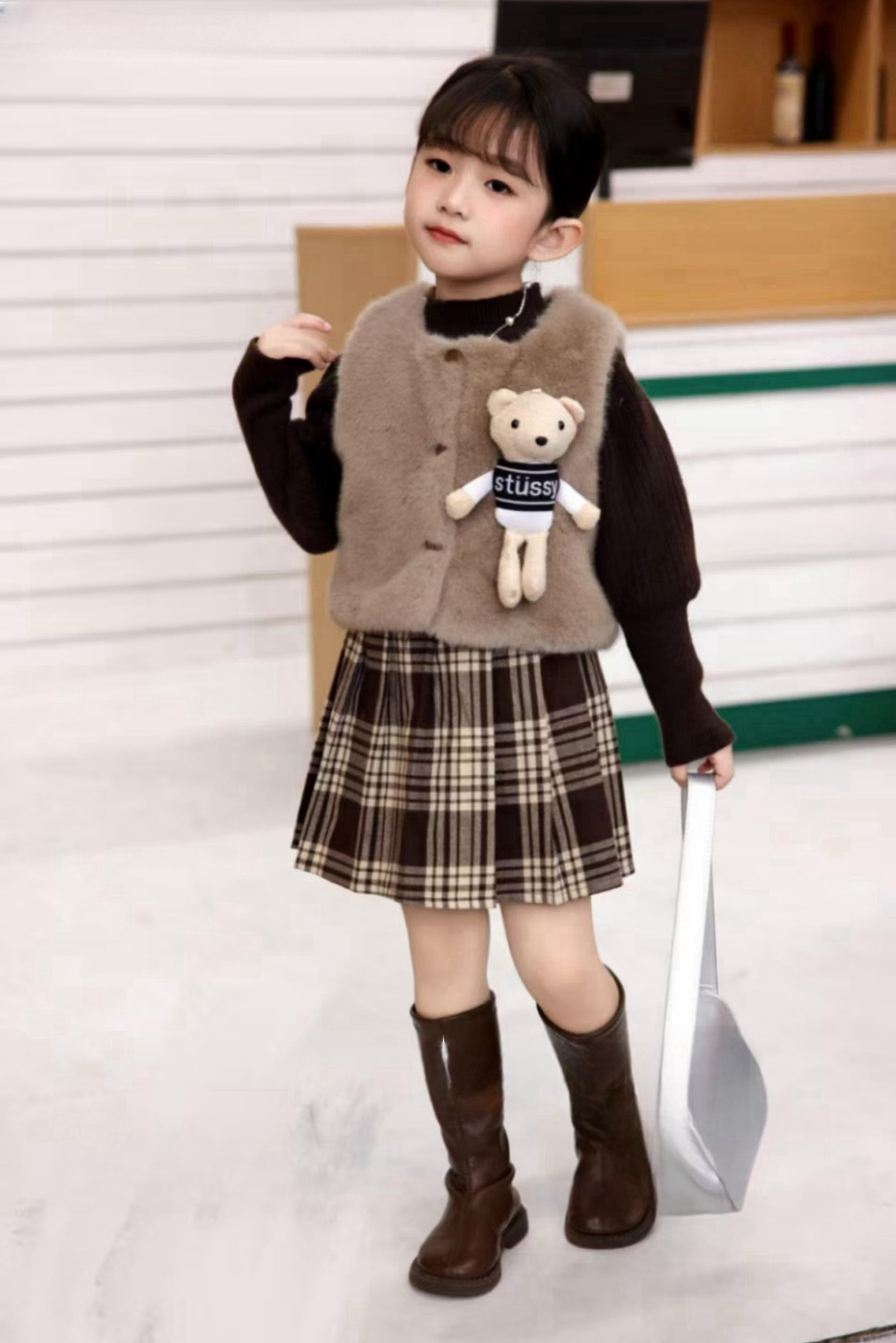 三件套立體小熊裙