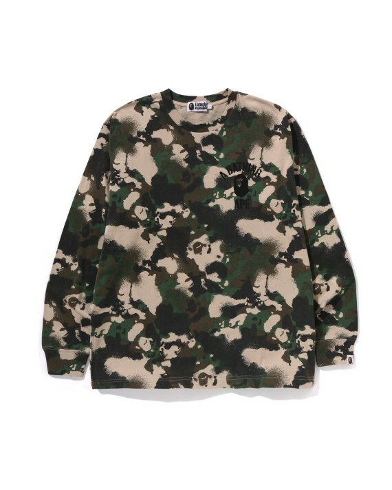 【Focus Store】預購 A Bathing Ape Map Camo Ls Tee "Army Green" 滿版印花猿人 長袖