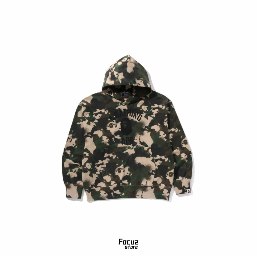 【Focus Store】預購 A Bathing Ape Map Camo Pullover Hoodie "Army Green" 滿版猿人 拉鍊外套
