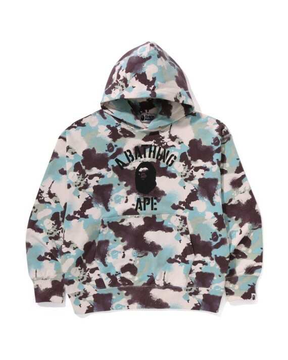 【Focus Store】預購 A Bathing Ape Map Camo Pullover Hoodie "Light Blue" 滿版猿人 拉鍊外套