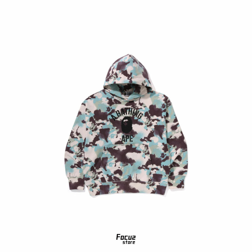 【Focus Store】預購 A Bathing Ape Map Camo Pullover Hoodie "Light Blue" 滿版猿人 拉鍊外套