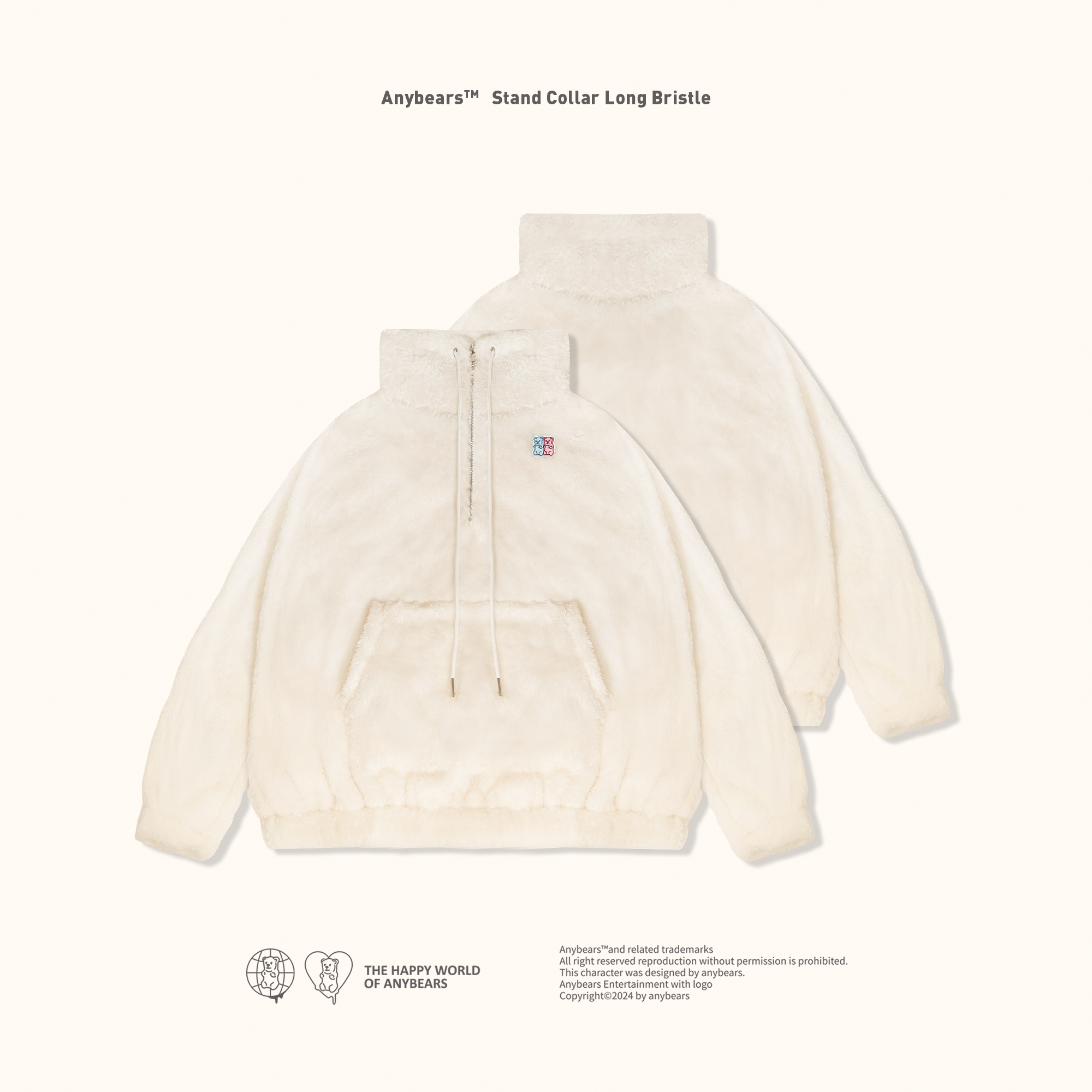 ANYBEARS®Turtleneck Sweater 半拉鍊立領毛毛衣