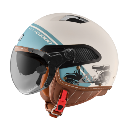 ASTONE CJ300 平灰藍 AR12 彩繪 內墨片 3/4罩式帽款