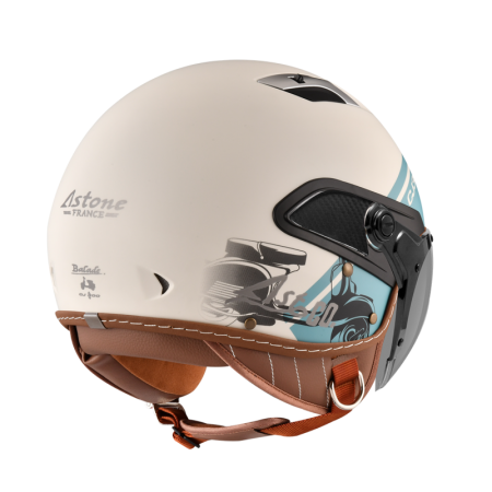 ASTONE CJ300 平灰藍 AR12 彩繪 內墨片 3/4罩式帽款