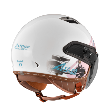 ASTONE CJ300 白紫 AR12 彩繪 內墨片 3/4罩式帽款