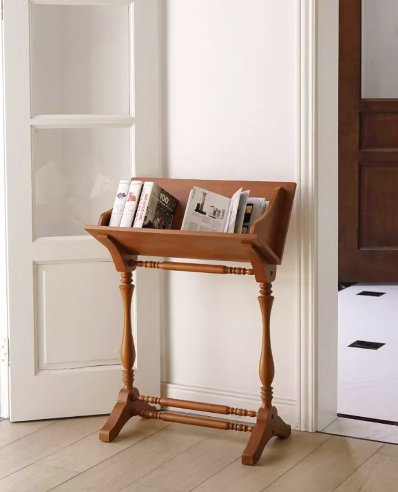 V型實木陳列書架