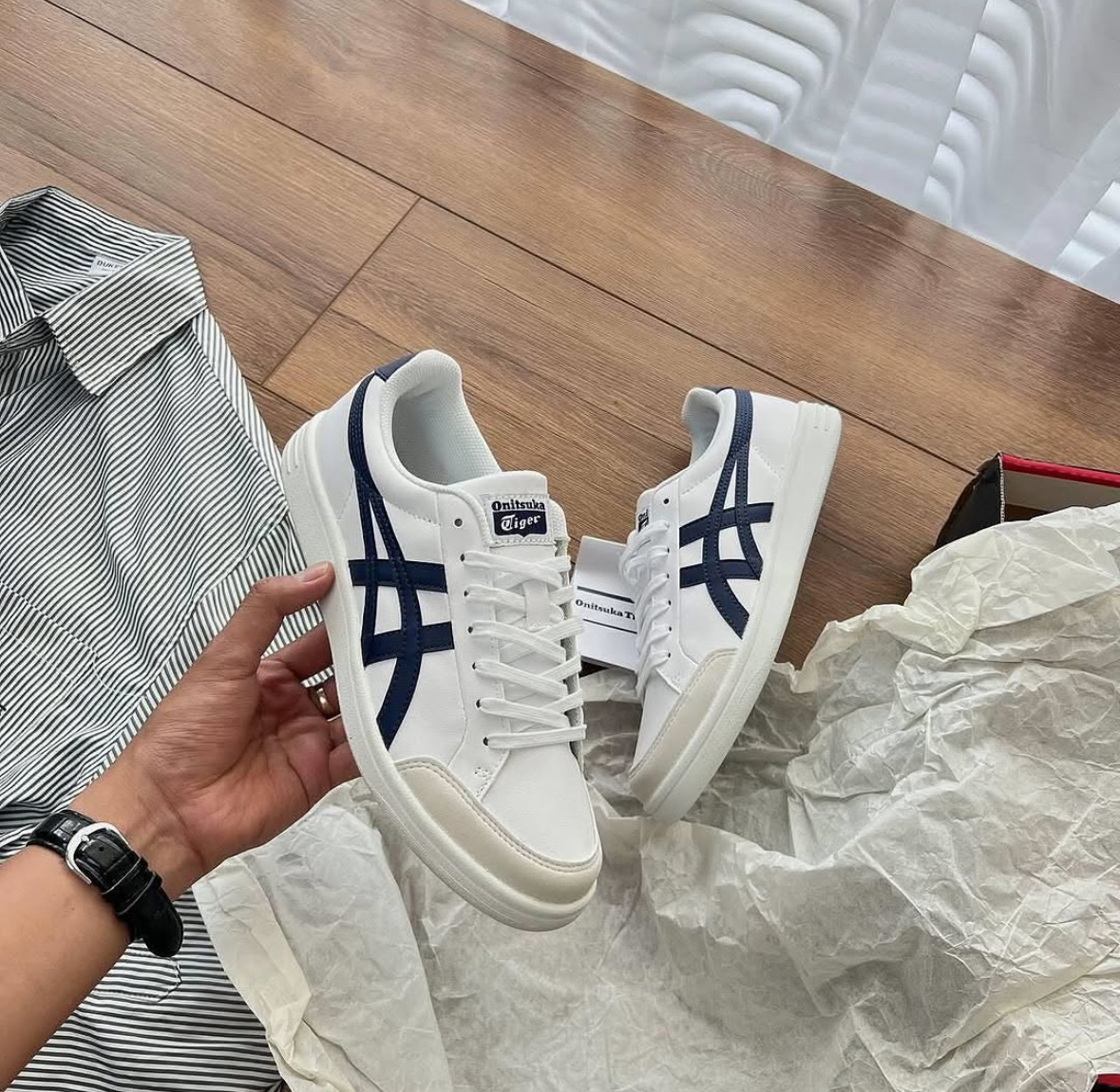 Onitsuka Tiger 鬼塚虎Advanti Entry Court 白藍色板鞋皮革麂皮118