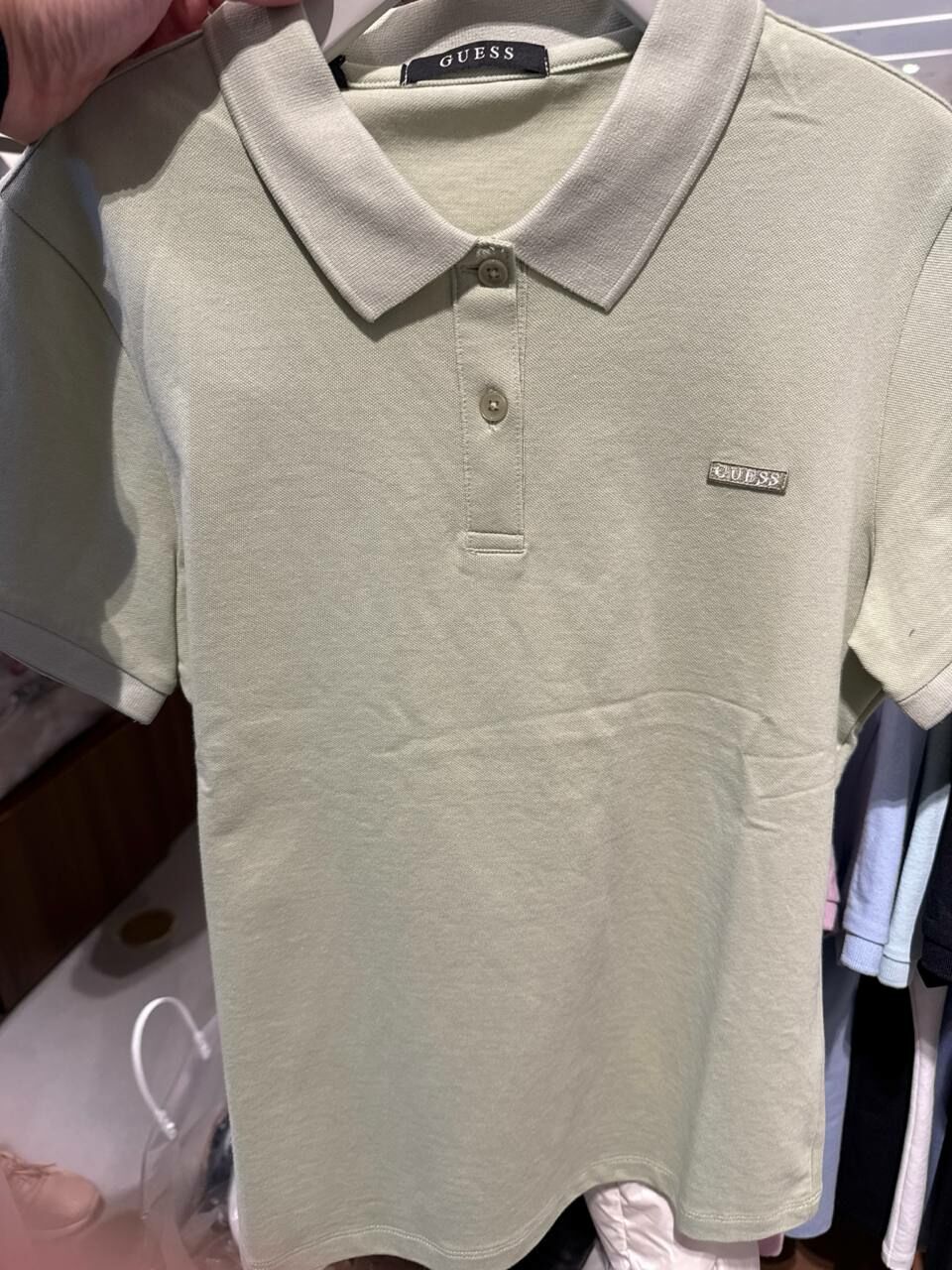 [K] GUESS WOMEN'S AEROCOOL PIQUE CARAT POLO SHIRT,LIGHT GREEN, YO2K9471-LGN (KGU817)
