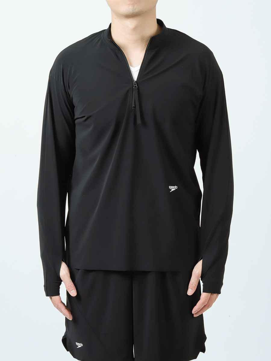 Product Twelve × Speedo Half Zip Shirt Black