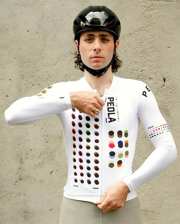 Pedla 男款薄長袖車衣 Colour Theory Classic LS Jersey White /白