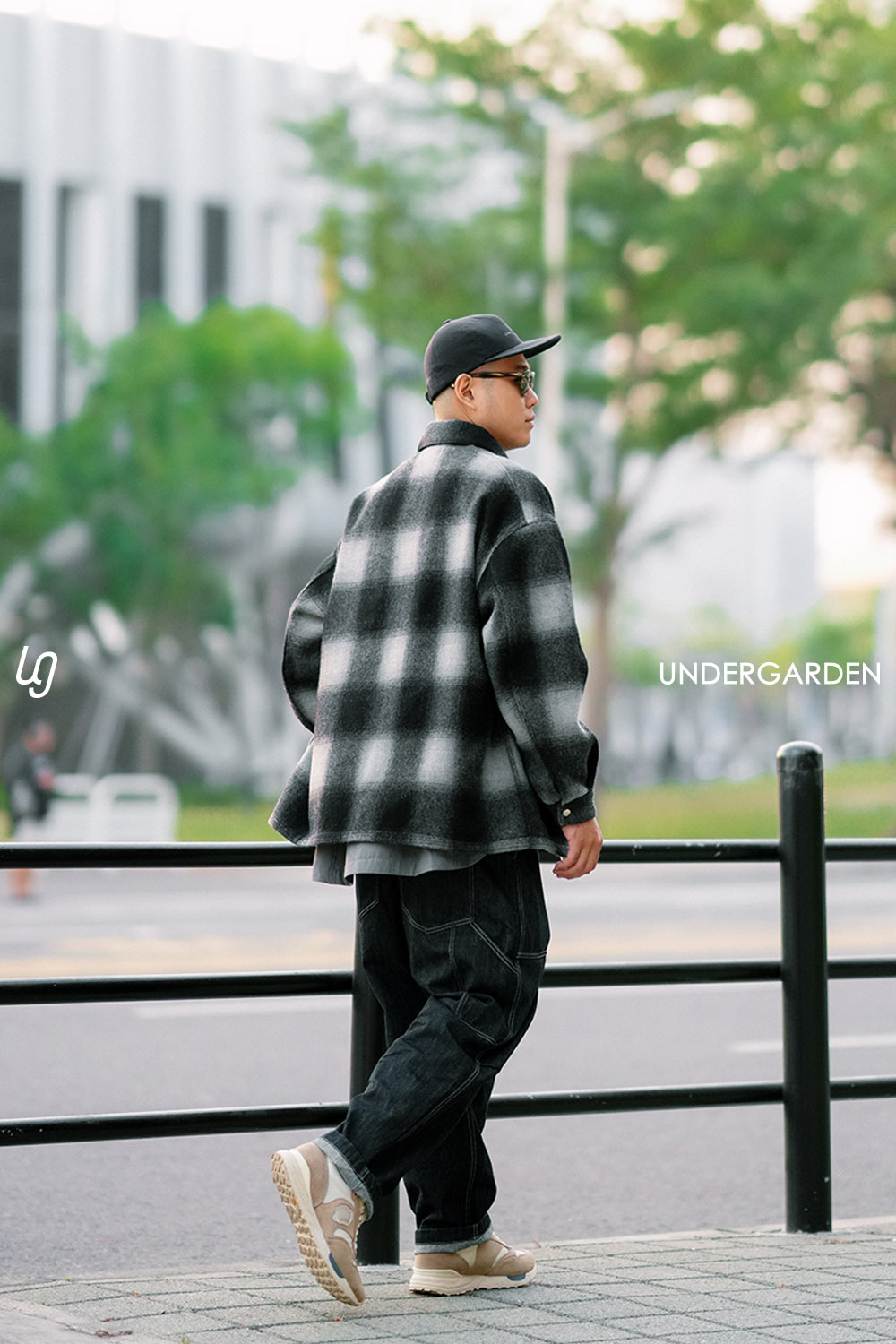 COOTIE PRODUCTIONS 24F/W OMBRE CHECK WOOL COVERALL