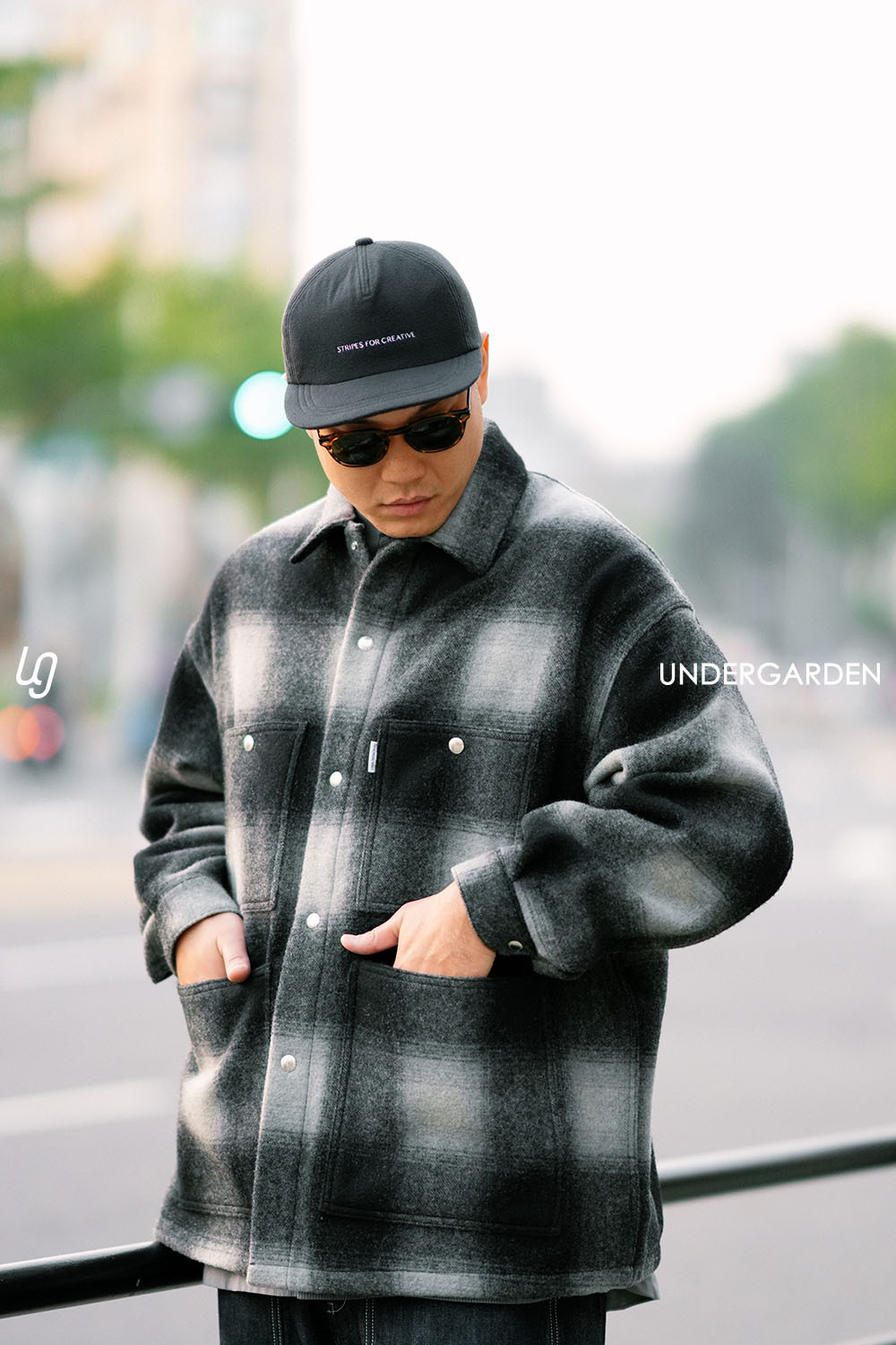 COOTIE PRODUCTIONS 24F/W OMBRE CHECK WOOL COVERALL