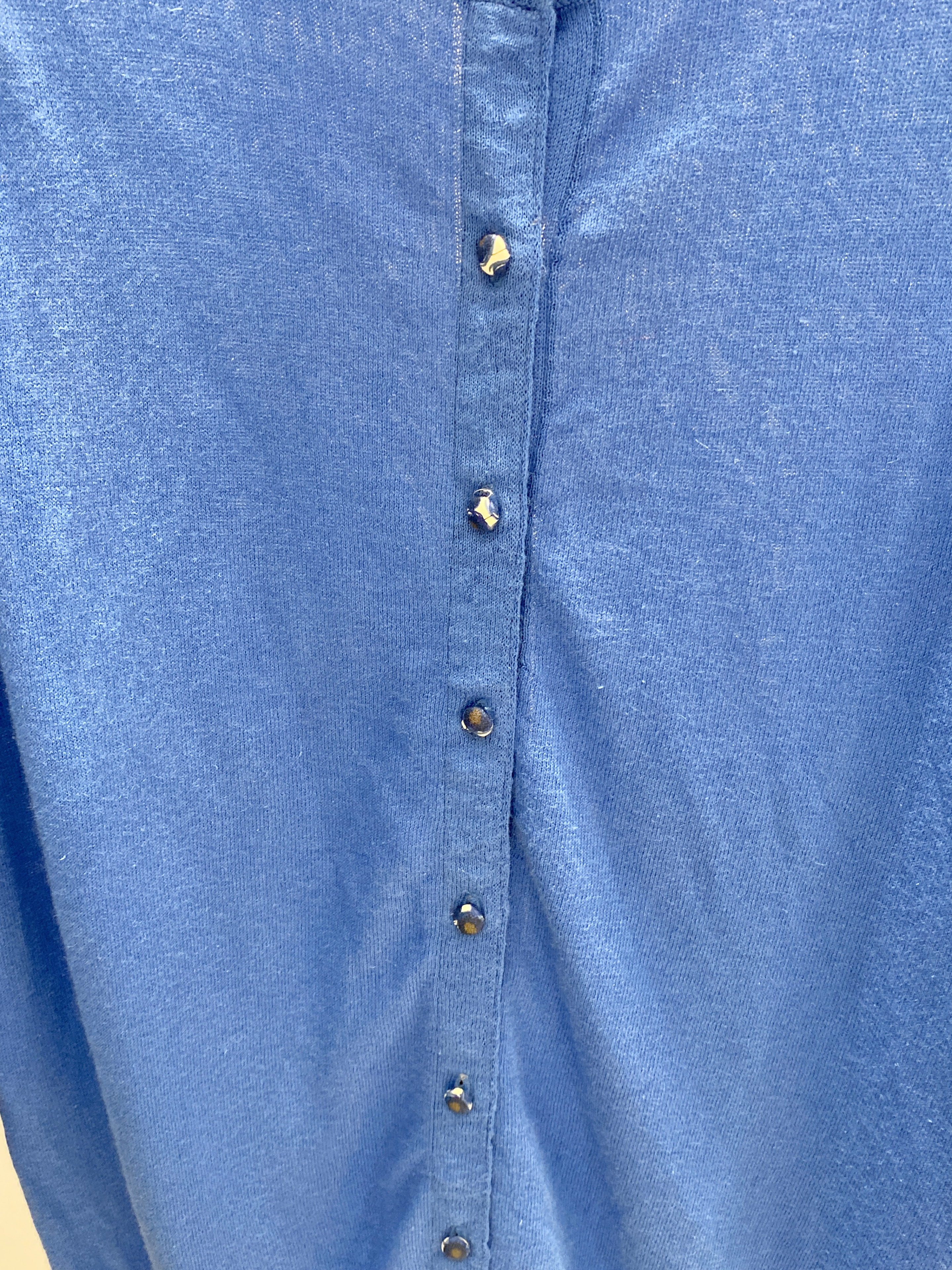 花釦七分袖針織外套