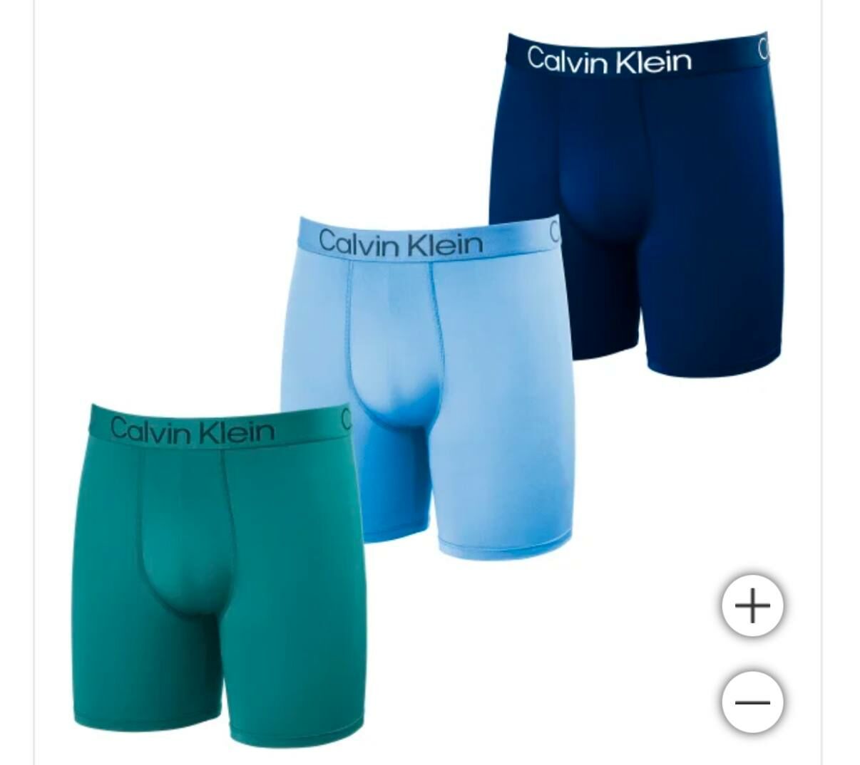 [U] USW CALVIN KLEIN MEN'S 3 PACK MICRO FIBER STRETCH BOXER BRIEFS,BLUE/GREEN, 196807665556 (UZZ183)