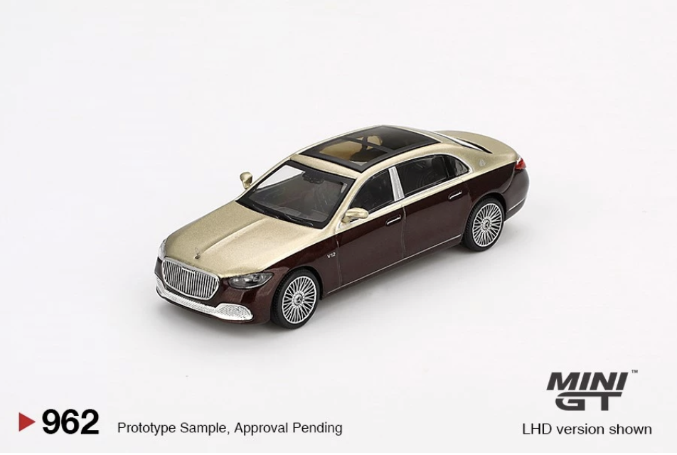 【預訂】Mini GT #962 Mercedes-Maybach S680 Gold / Dark Red Metallic