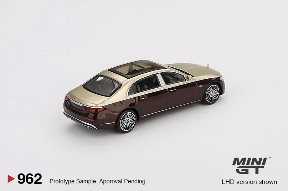 【預訂】Mini GT #962 Mercedes-Maybach S680 Gold / Dark Red Metallic