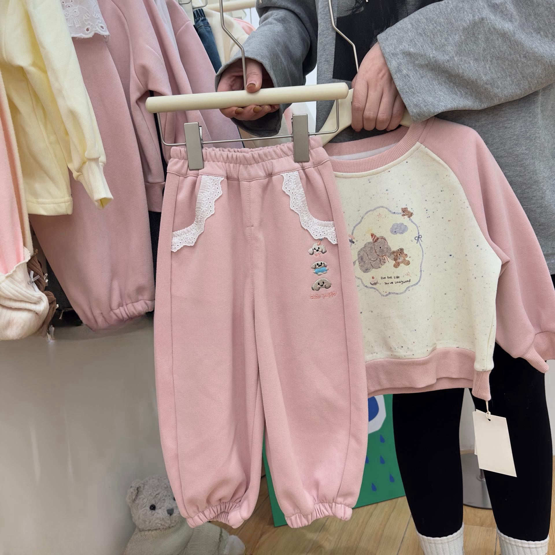 撞色花邊小象套裝